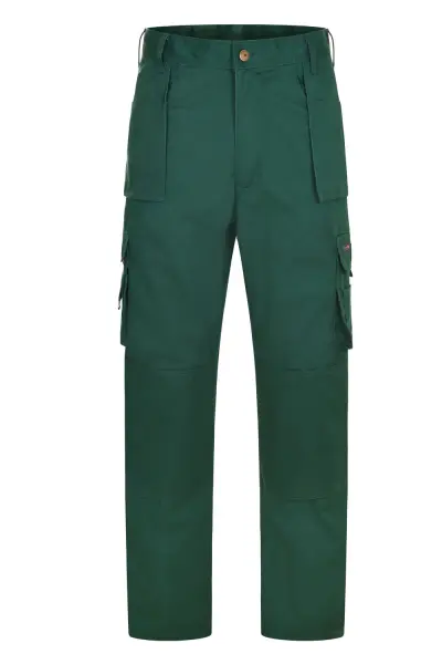 Uneek Super Pro Pantalones de Trabajo, 65% Poliéster, Verde Botella, Talla 34