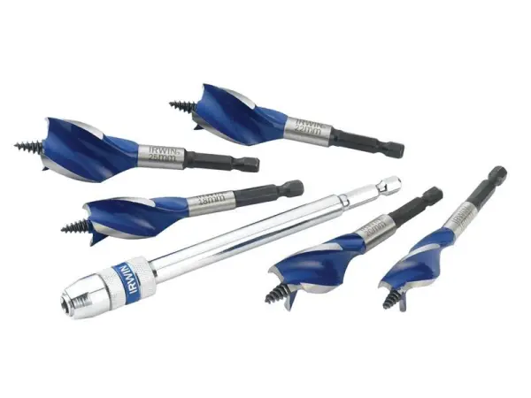 IRWIN Blue Groove 6X Krátký set vrtáků do dřeva, 5 ks