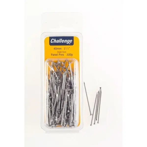 Challenge Bright Steel Panel Pins 40mm, 75g Pack