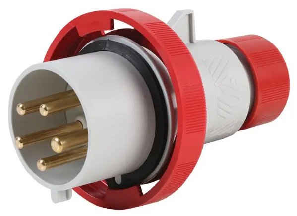 PRO POWER 32A 415V CEEプラグ 3P+N+E 赤 IP67 ケーブルマウント