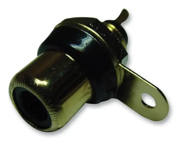 PRO SIGNAL 2-Pole Phono Socket, Black & Gold Plated