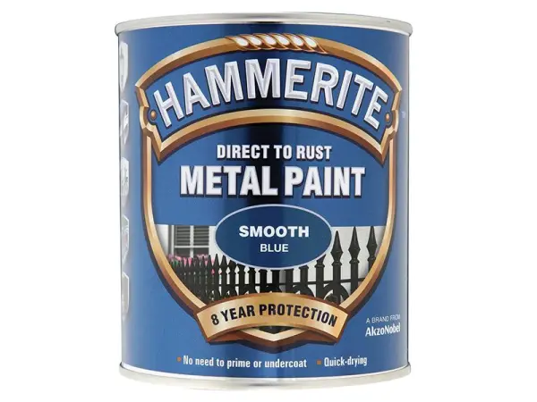 Hammerite Direct to Rust Smooth Metal Paint, Blue, 750ml