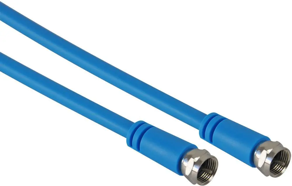 MAXVIEW F-Type Satellite Coaxial Lead, Male to Male, Blue, 1.5m