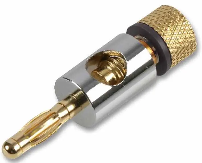 PRO SIGNAL - Fiche 4mm, Chrome/Or, Montage sur câble