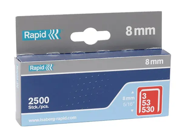 Rapid - 53/8B 8mm verzinkte Klammern (Box 2500)