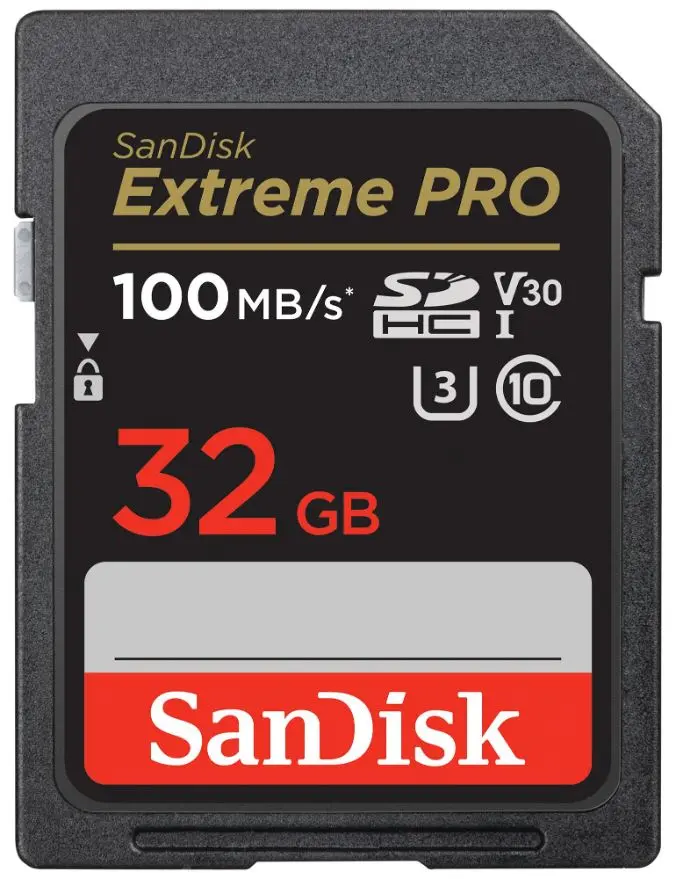 SanDisk Extreme PRO 32GB SDHC UHS-I U3 V30 Memory Card