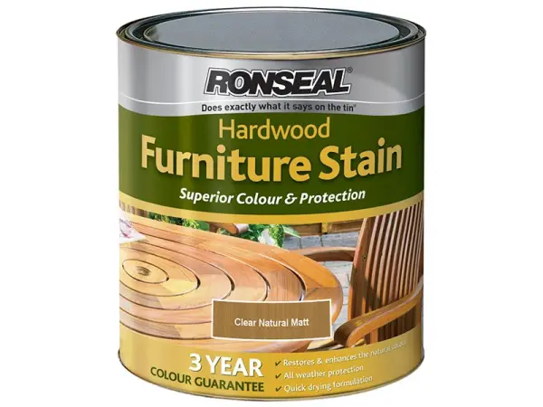 Ronseal Ultimate Protection Hardwood Furniture Stain, Natural Matt, 750ml