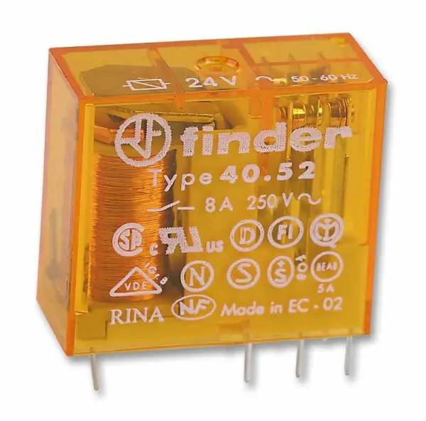 FINDER Relè per PCB, 5A DPDT, 24V AC