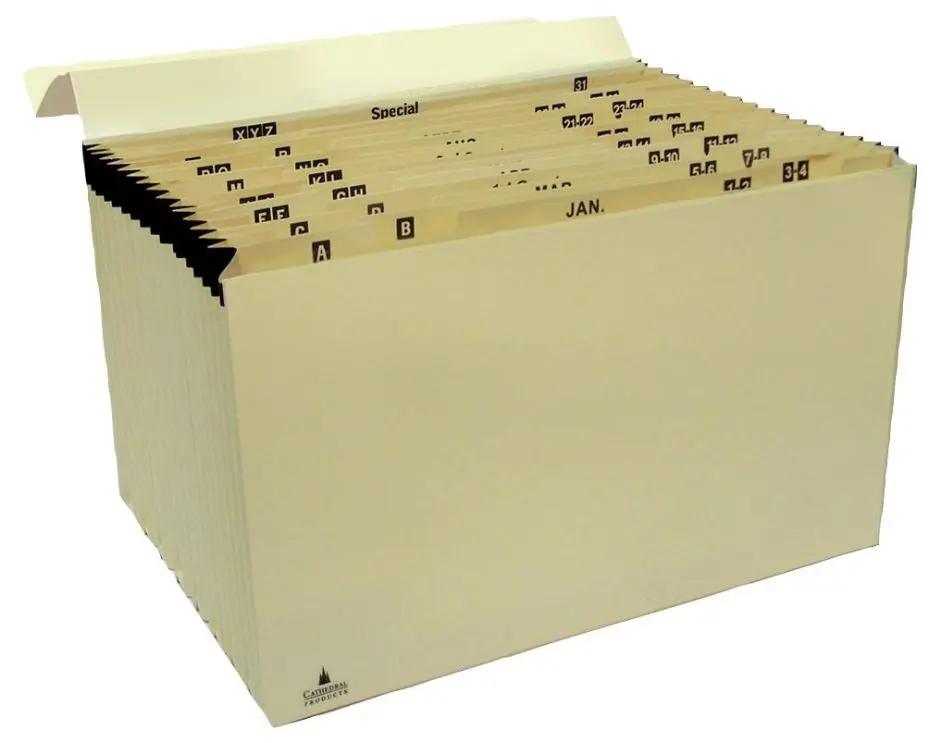 CATHEDRAL Carpeta Expansible 16 Bolsillos Tamaño Folio, Manila, 360mm