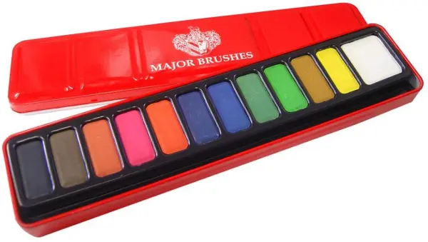 MAJOR BRUSHES - Aquarellfarbset - 12 Blöcke