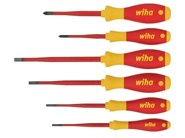 Wiha SoftFinish® SlimFix Screwdriver Set, 6-Piece, Slotted & Phillips