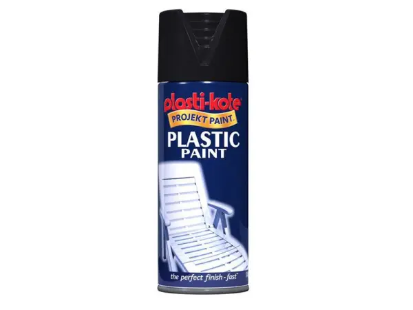 PlastiKote Tinta Spray Brilhante para Plástico, Preto, 400ml
