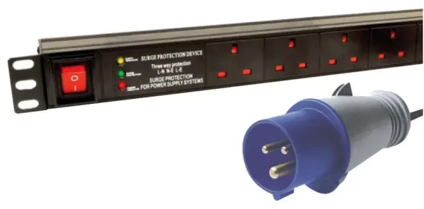 LMS DATA 6-Weg Horizontale PDU met 16A Ingang, 4000W, 3m Kabel