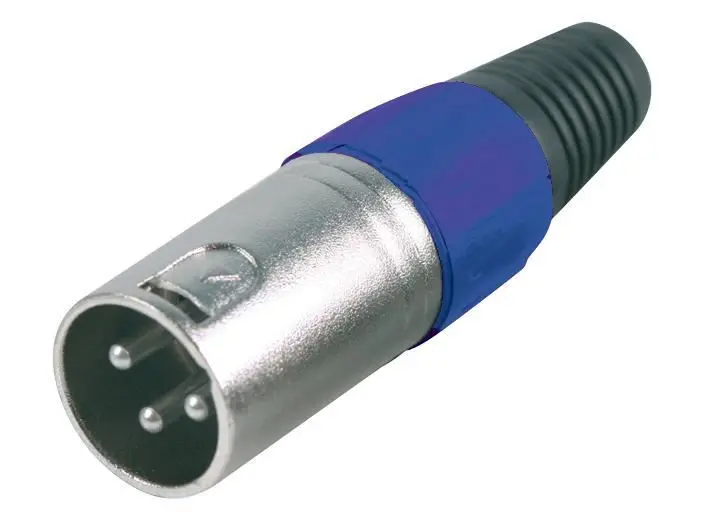 PRO SIGNAL - 3-Poliger XLR-Stecker mit blauer Zugentlastung