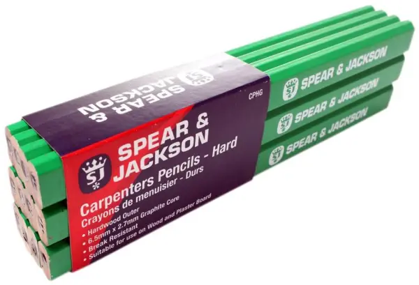 Spear & Jackson Hard Carpenter's Pencils, 12 Pack