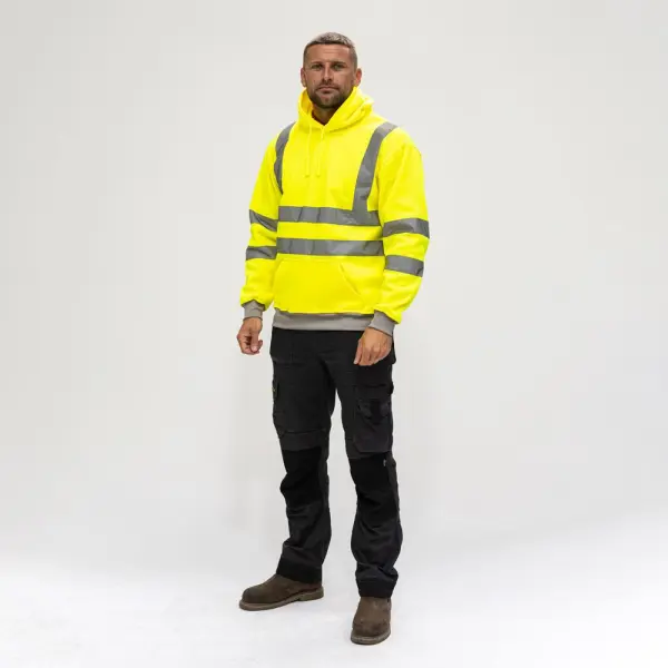 Timco Hi-Vis Fleece Hooded Sweatshirt, Yellow, XXL