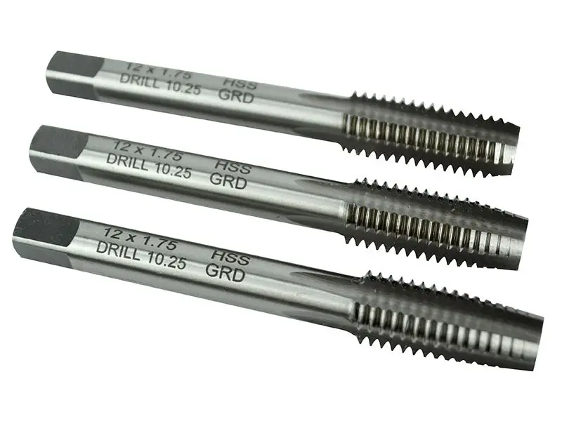 Faithfull HSS 직선 플루트 탭 세트 M12 x 1.75, 3피스