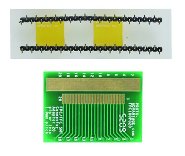 PROTO ADVANTAGE - Aistritheoir DIP do FPC/FFC SMT 1.0mm, 20 Bioráin