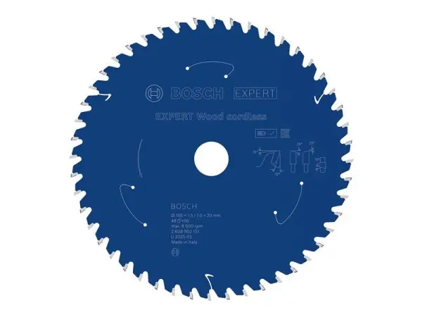 Bosch EXPERT Cordless Circular Saw Blade for Wood - 165 x 20mm x 48T
