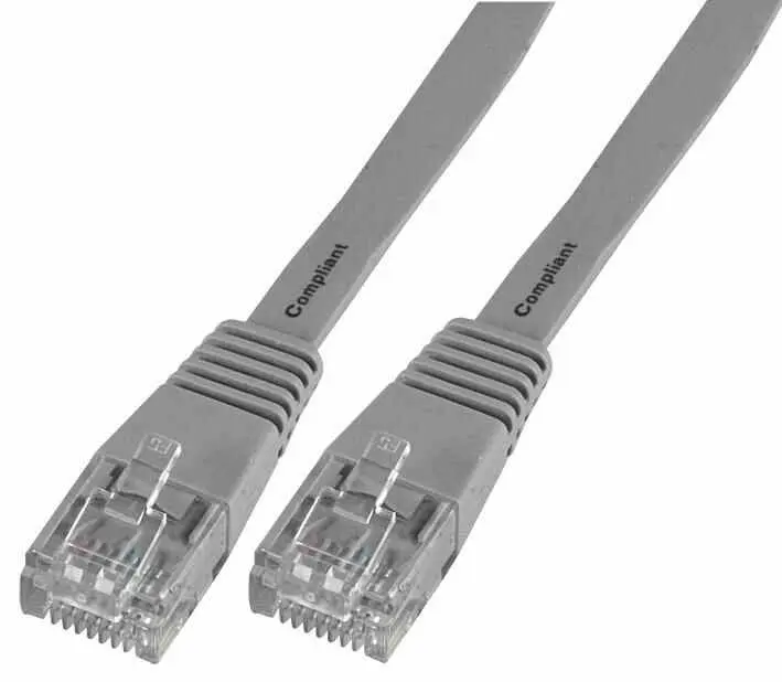 Pro Signal Flat Cat5e LSOH Ethernet Patch Cable, 0.5m Grey