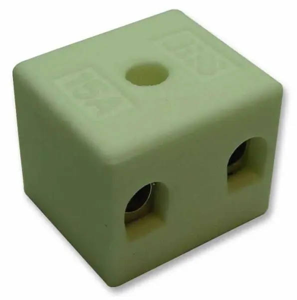 RARAION 2-Way Ceramic Terminal Block, 15A, 380V, 1000°C