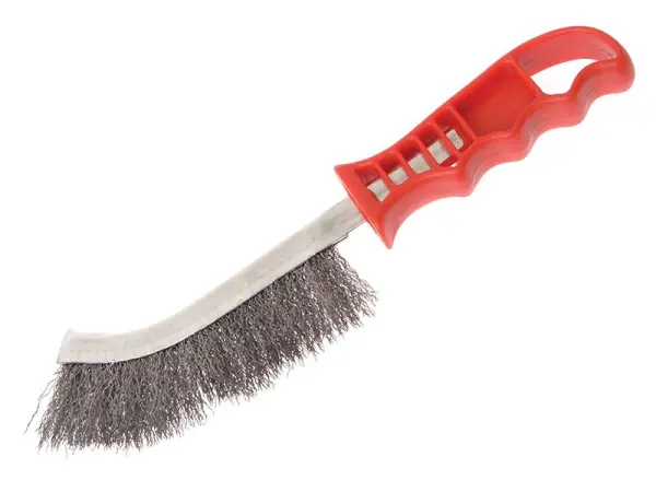 Faithfull Steel Wire Scratch Brush with Red Handle