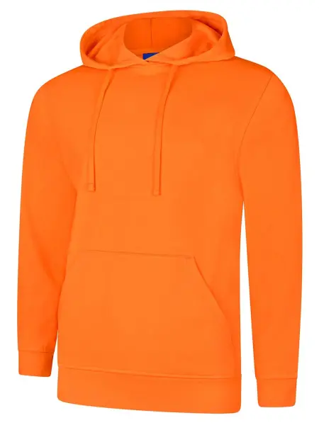 Uneek Unisex Deluxe Hooded Sweatshirt - 60% Cotton 40% Poly - Orange - Size L