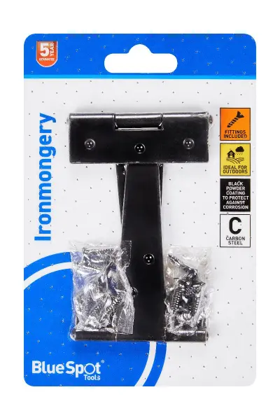 Blue Spot Tools Blue Spot 102mm黑色粉末涂层T型铰链