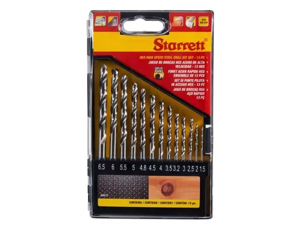 Starrett HSS Split Point Drill Bit Set, 13-Piece
