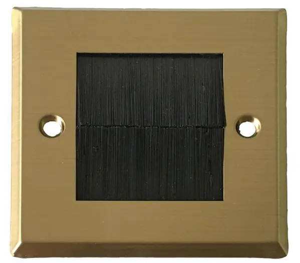 AV STAR 1 Gang Steel Brush Plate, Black & Brass