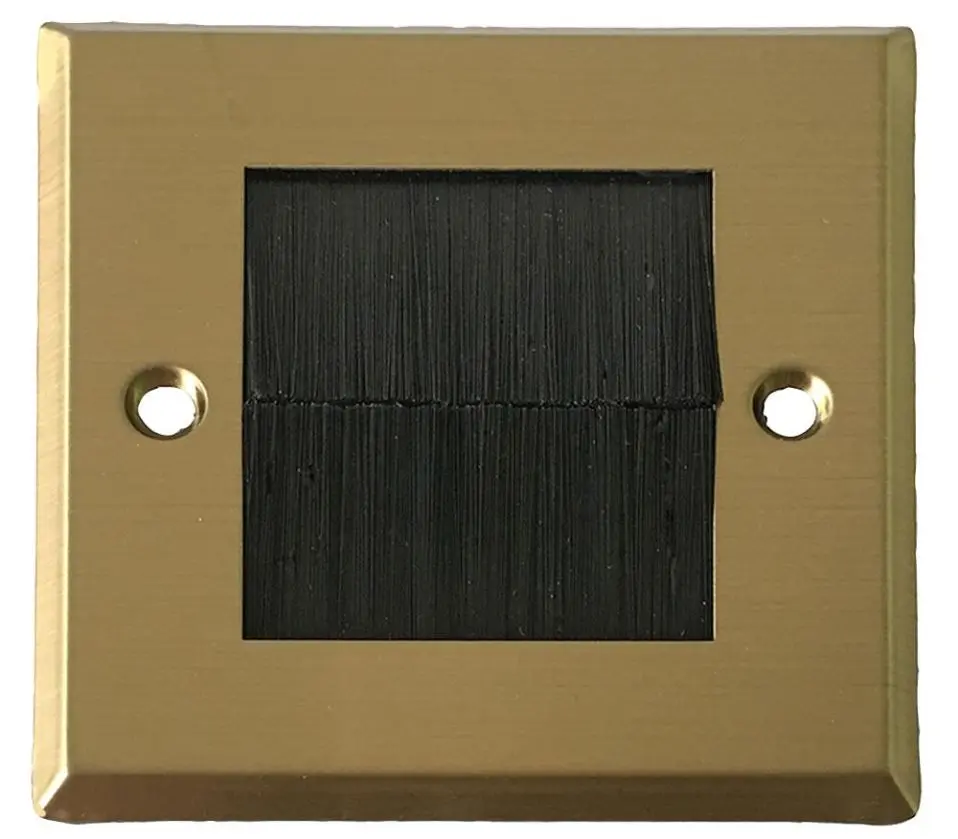 AV STAR 1 Gang Steel Brush Plate, Black & Brass