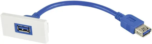 Module de prise murale USB 3.0 A AV:LINK avec câble de sortie, 50×25mm