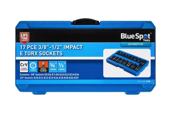 Blue Spot Tools - Set Soket E-Torx Impak 17 Keping 3/8 & 1/2