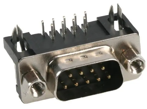 MULTICOMP PRO Conector D-Sub de 9 Pines en Ángulo Recto con Fijación para PCB