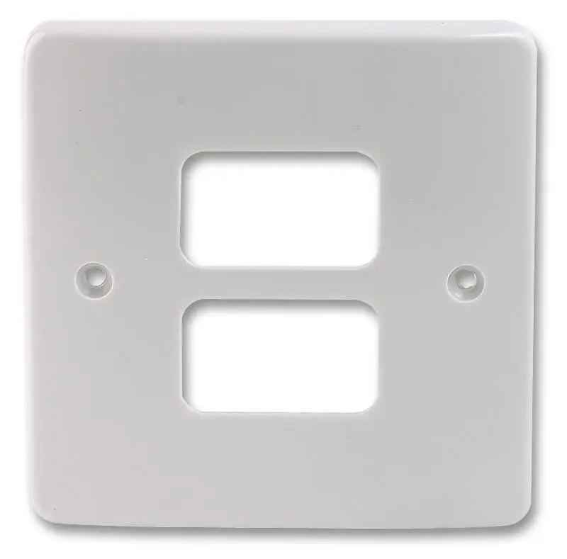 MK Grid Plus 1 Gang 2 Module Voorplaat, Wit