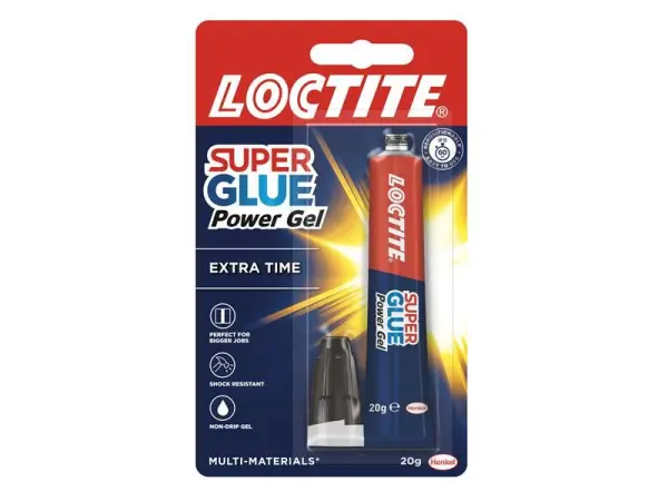 Loctite Super Glue Power Gel, Cyanoacrylate, Tube de 20g