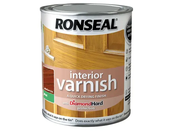 Ronseal Quick Dry Matt Varnish, Medium Oak, 750ml