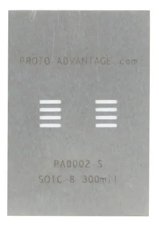 Proto Advantage SOIC-8 Stainless Steel Stencil, 1.27mm Pitch - 300mm
