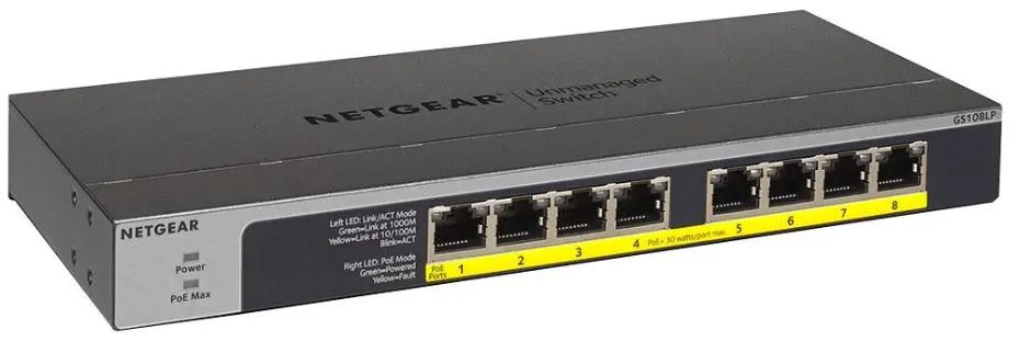 NETGEAR 8-Port Gigabit PoE+ Unmanaged Switch, 60W