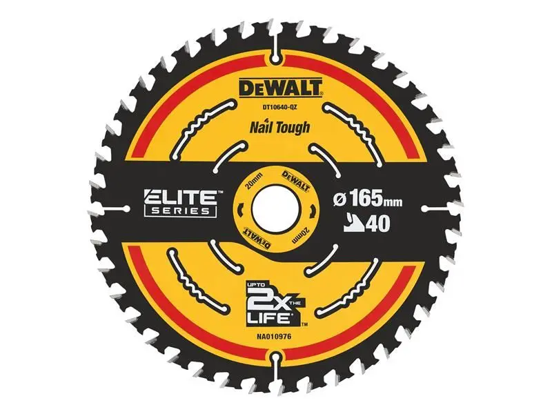 DEWALT ELITE Framing Circular Saw Blade, 165 x 20mm, 40T