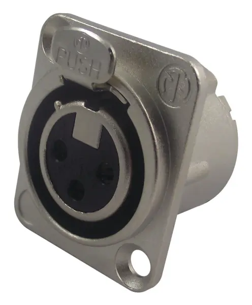 Neutrik 3-Pole XLR Chassis Socket, Silver Plated Contacts