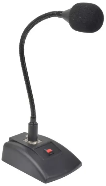 ADASTRA Microphone dynamique cardioïde pour annonces avec base et câble XLR