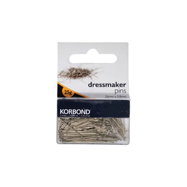 Korbond Dressmaker Pins, Steel, 25g