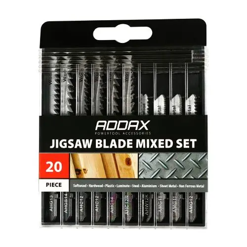 Timco Mixed Jigsaw Blade Set - 20 Pcs, Wood & Metal, HCS & HSS