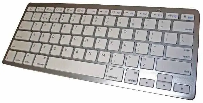 LMS DATA Bezdrátová klávesnice Bluetooth pro tablety a chytré telefony, stříbrá