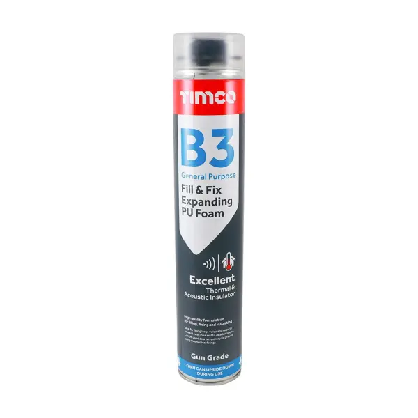 Timco B3 750ml General Purpose Polyurethane Expanding Foam - Gun Grade