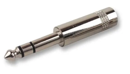 REAN - Plug Jack Gearrthóg 6.35mm (1/4”) Steiréó, Teagmhálóidí Nicil-Pláisithe