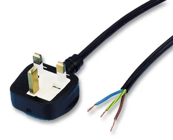 VOLEX 13A UK Plug to Bare Ends Mains Lead, 3m