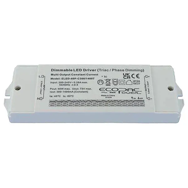 Triac Dimmable DIP LED Driver, 40W, 3-65V DC, 0.3-1.4A