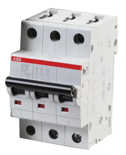 ABB 16A TP Type C MCB, 277V AC, 3 Pole